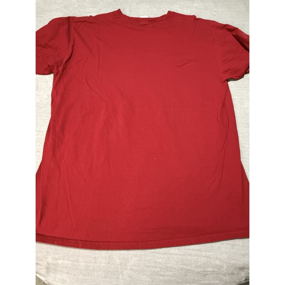 Funny‎ Skeleton Riding Mummy T-Rex Dinosaur Halloween T-Shirt Red Men's XL - Picture 5 of 5
